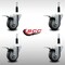 Service Caster 3.5'' SS Thermoplastic Rubber Swivel 7/8'' Expanding Stem Caster Set Total Lock Brake, 4PK SCC-SSEXTTL20S3514-TPRB-78-4 - alternate 2